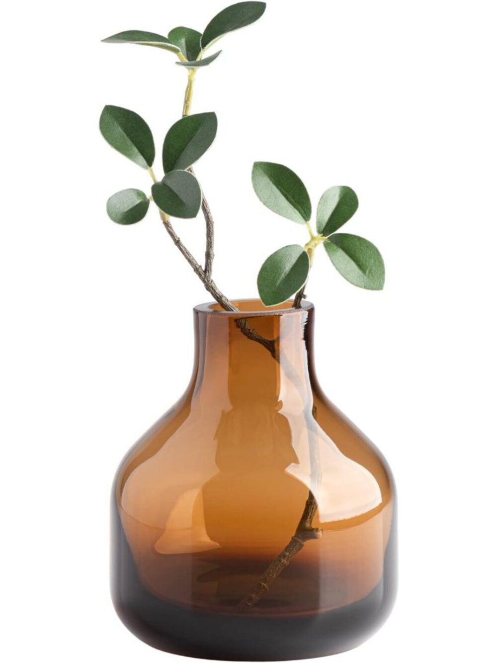 Unique 5" Tall Round Art Glass Vase - Clear Handmade Flower Vase for Home Decor